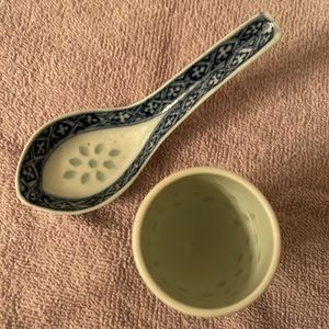 Japanese teaspoon for soup spoon with Japanese cup